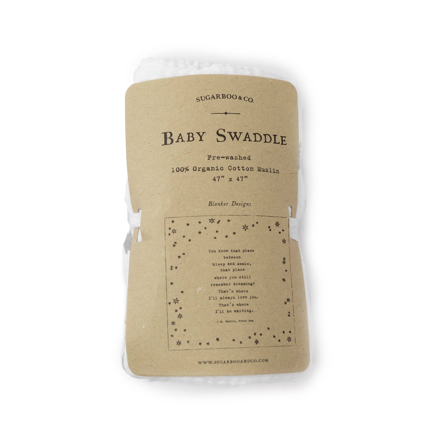 You Know That Place Between Sleep And Awake (Peter Pan) Swaddle Blanket 47”x47"