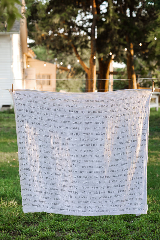 You Are My Sunshine Swaddle Blanket 47"x 47"