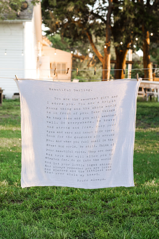 Beautiful Darling (Letter To Sophie) Swaddle Blanket
