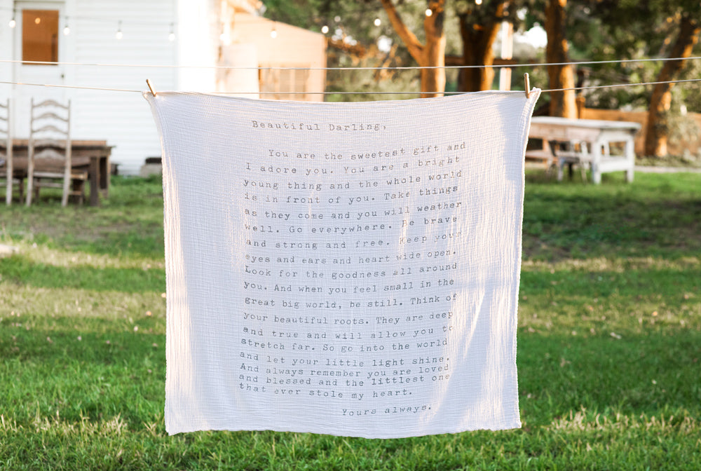 Beautiful Darling (Letter To Sophie) Swaddle Blanket