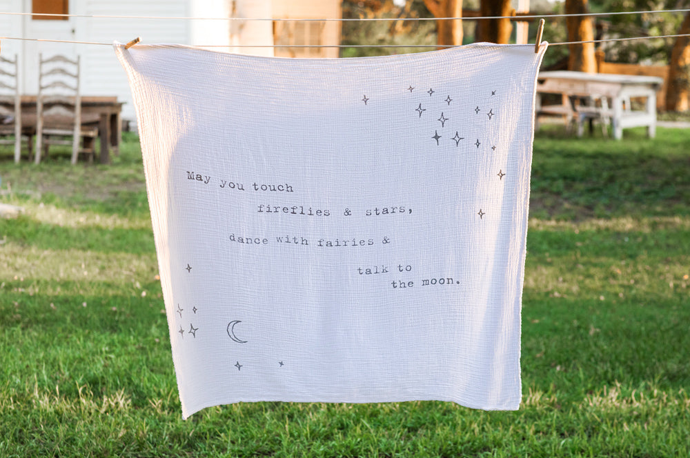 May You Touch Fireflies Swaddle Blanket 47”x47"