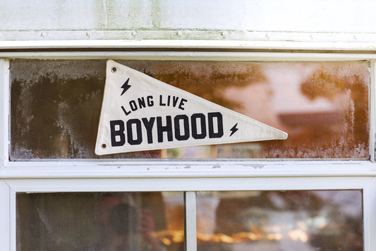 Long Live Boyhood Canvas Pennant Flag - Kids Decor