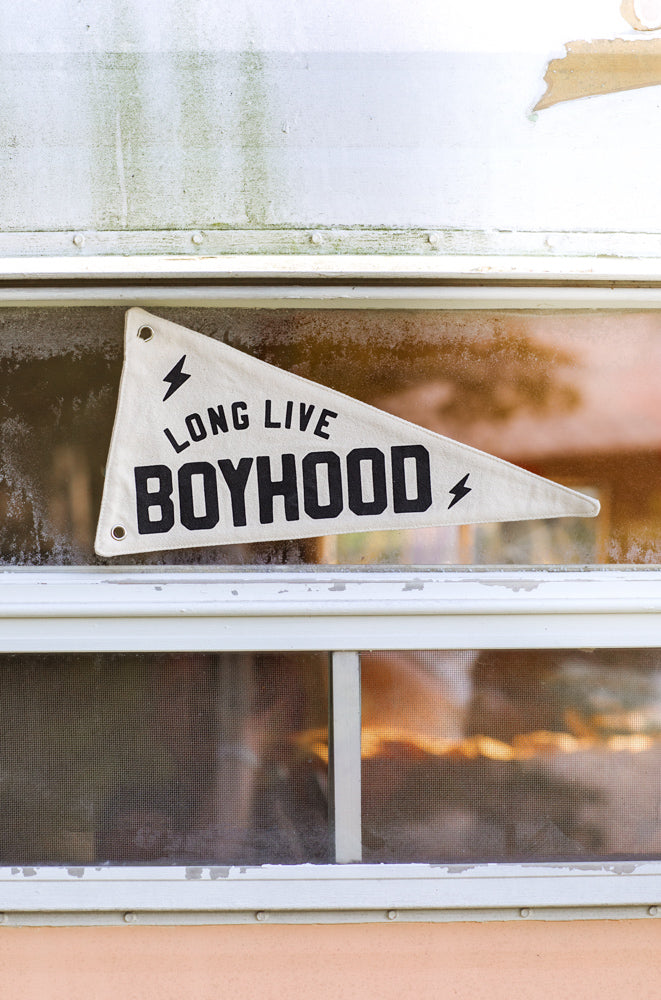 Long Live Boyhood Canvas Pennant Flag - Kids Decor