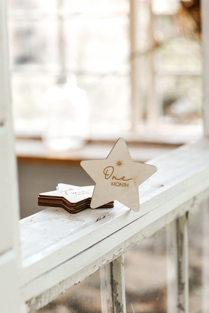 First Year Milestone Tiles - Star & Moon