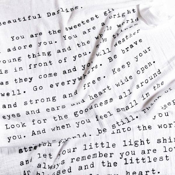 Beautiful Darling (Letter To Sophie) Swaddle Blanket